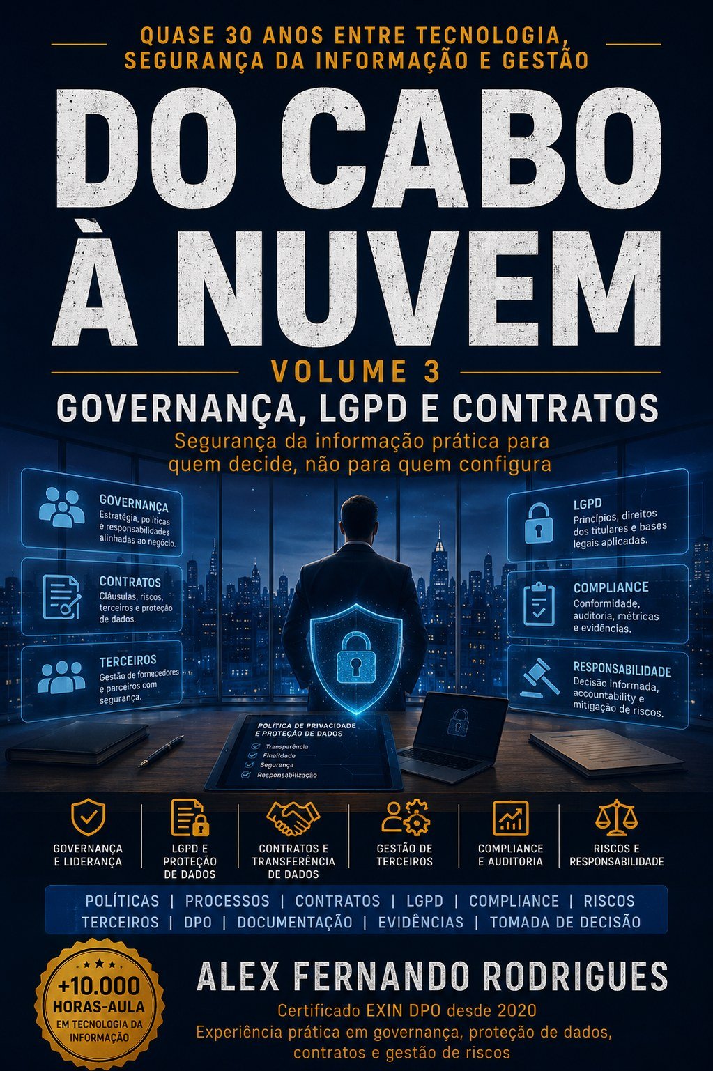 Capa do Volume 3 — Governança, LGPD e Contratos